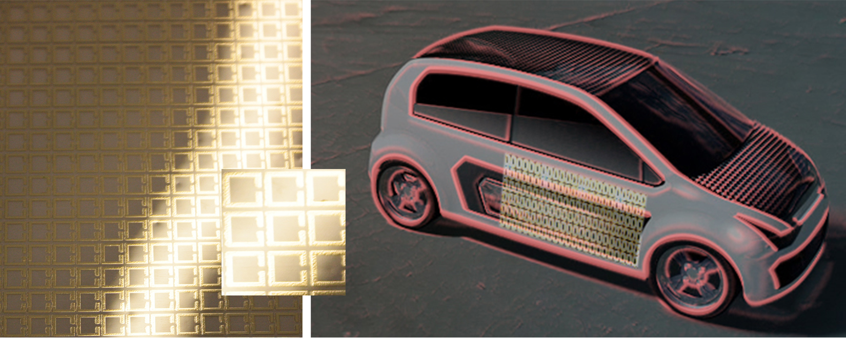 Gravure printed metamaterial structures consisting of SSR resonator array on flexible substrate for structural health monitoring of lightweight structures.