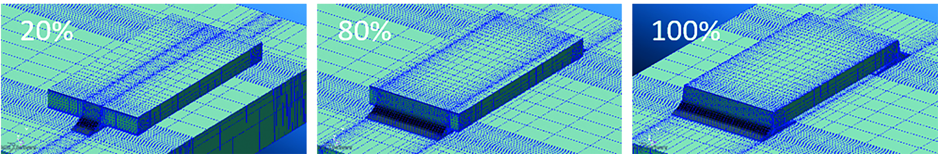 Geometriemodelle der untersuchten SMD-Widerstände (=Kanarienelemente) mit reduzierter Lötbreite