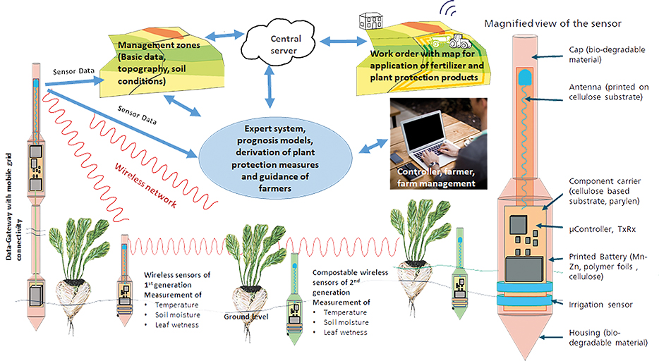 Sensor network for sub-area management.