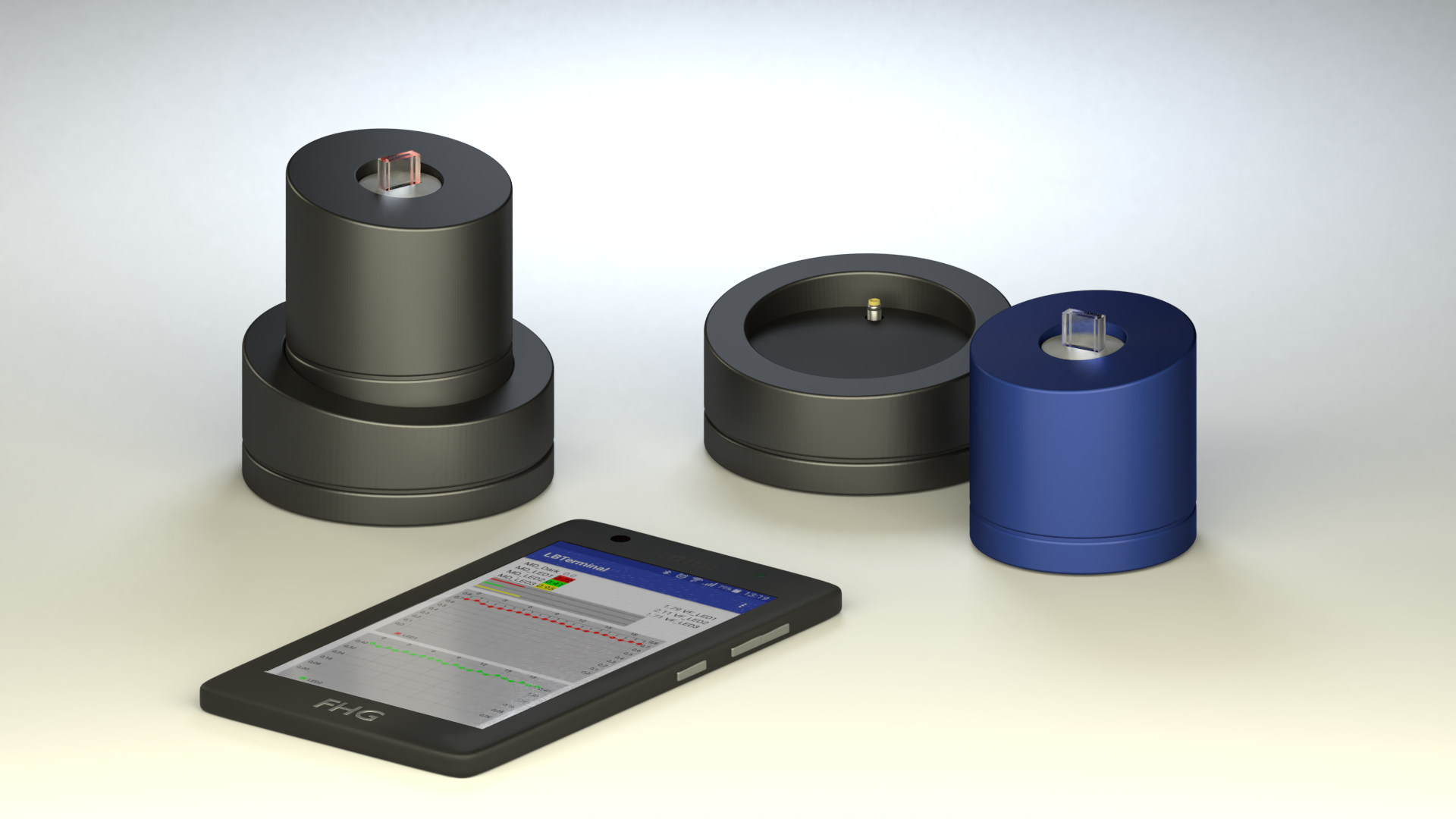 Optical sensor system for quality monitoring of liquid solutions.